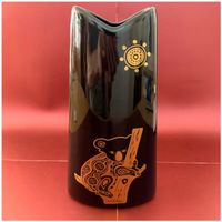 Australische Vase - Schwarz mit Goldenem Koala-Motiv