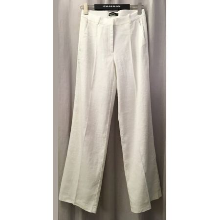 Cambio Sommer Hose Mira Leinen Mix weiss 33 inch Gr 42 neu