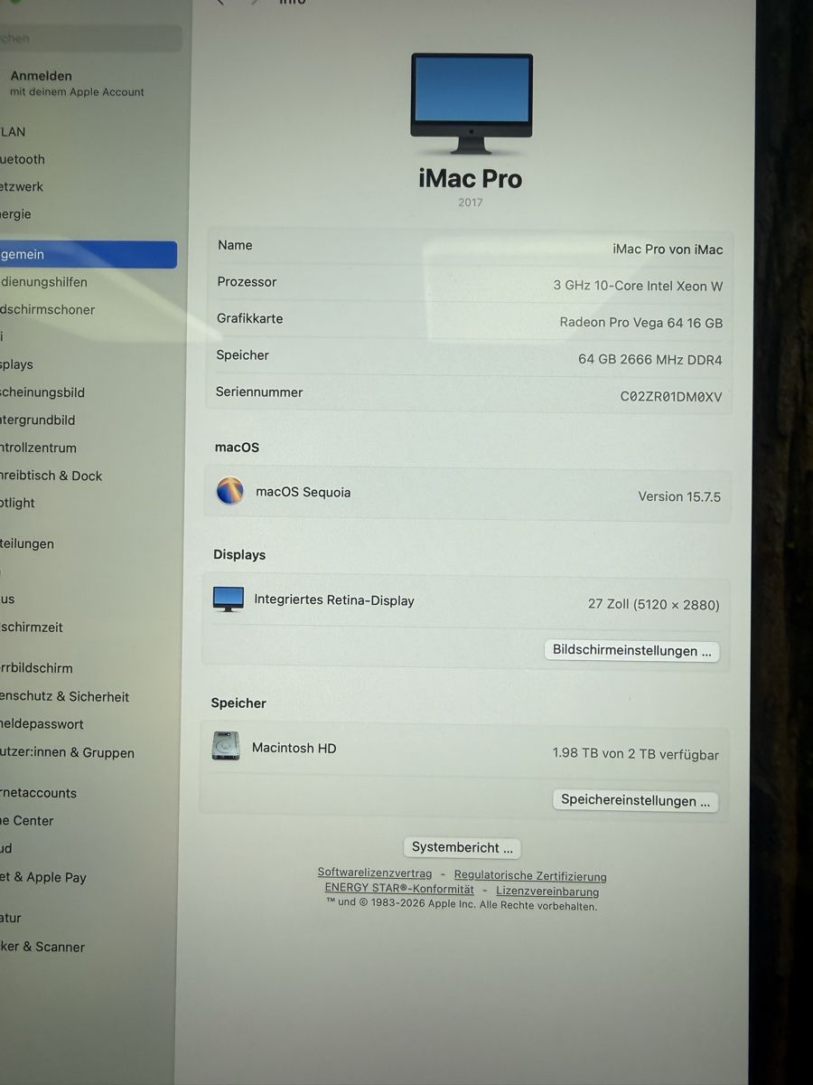 Apple PCs: Apple iMac Pro 2017 – Gebraucht aus Luzern von FrankGroebel 1