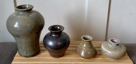 4er Set Vintage Keramik Vasen 