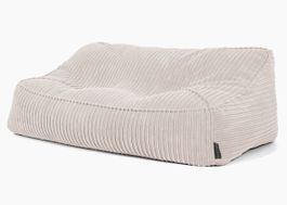 Pouf fauteuil velours côtelé gris bon état