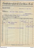 Heimat Zürich: Bettfedernfabrik Oerlikon AG. 1925
