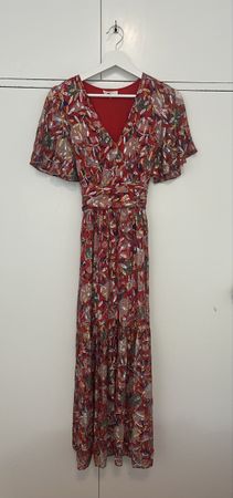 Elegant Ba&sh Red Silk Dress - T1