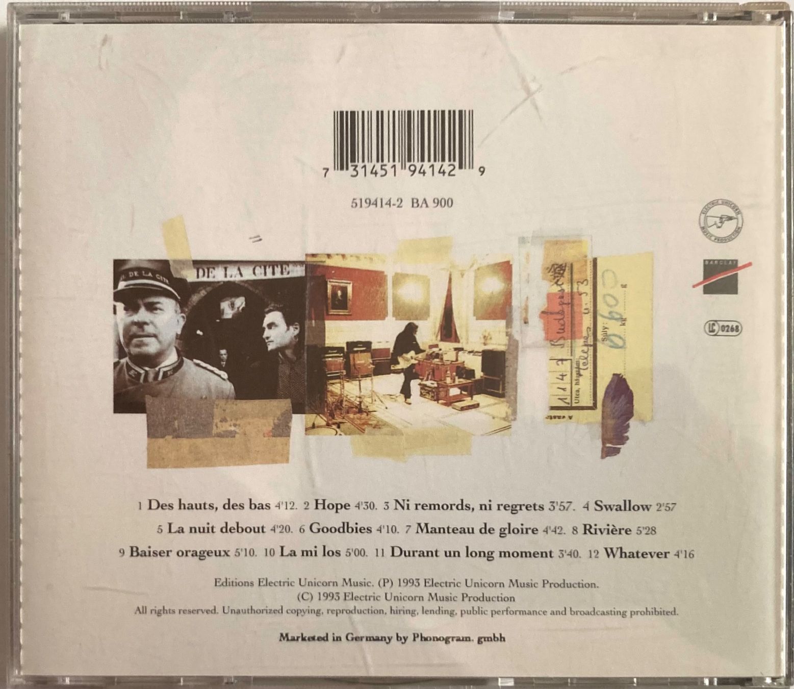 CD: STEPHAN EICHER - CARCASSONNE – Usato da Poliez-Pittet venduto da Newtown-Records 1