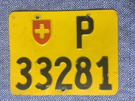 Nummernschild PTT Mofa ausrangiert P 33281