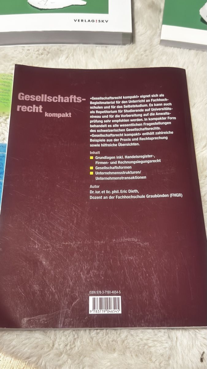 Libri: eric dieth, gesellschaftsrecht kompakt, 4.auflage – Usato da sargans venduto da lnoa 1