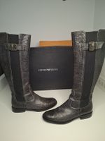 Emporio Armani Stiefel Leder Anthrazit Grösse 40 getragen