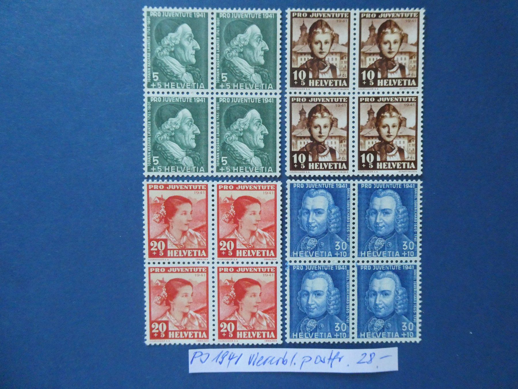 Tutti i francobolli: PJ 1941 postfrische ** Viererblöcke – Usato da Lausen venduto da Herbamare01
