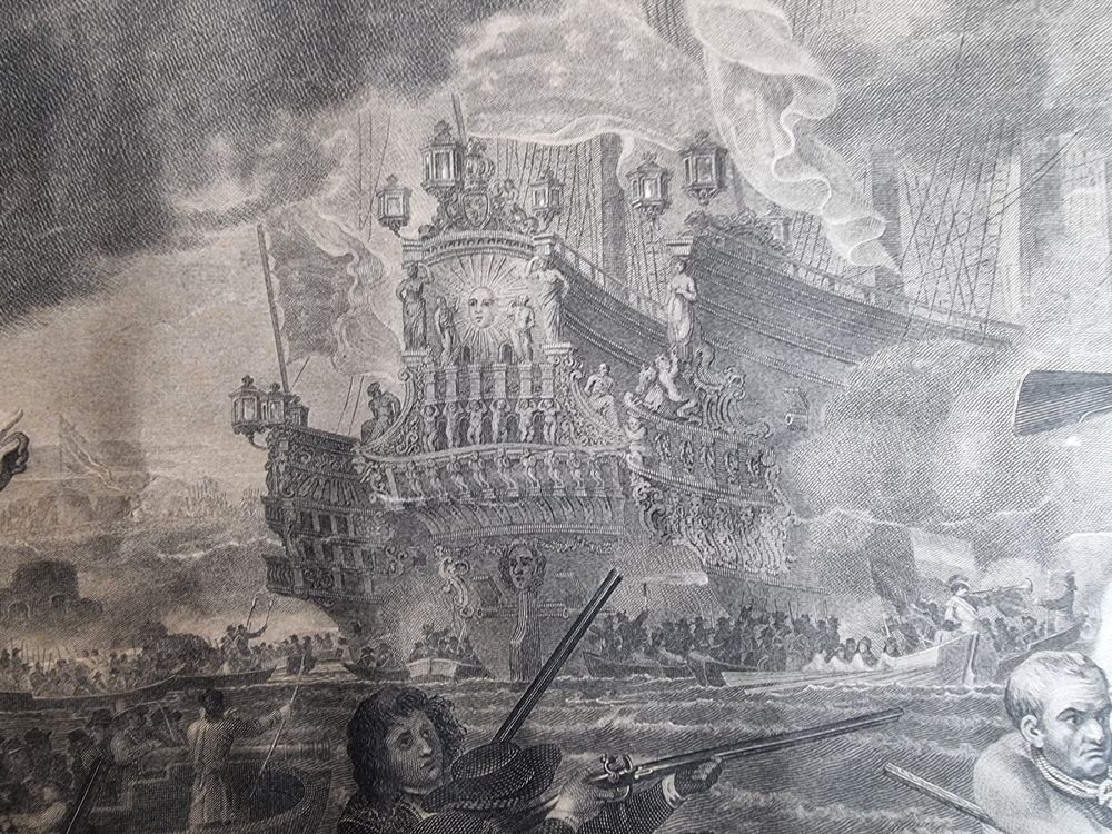 Incisioni: William Woollett (1735–1785) The Battle at La Hogue, – Usato da Gersau venduto da grafik-kunst 1