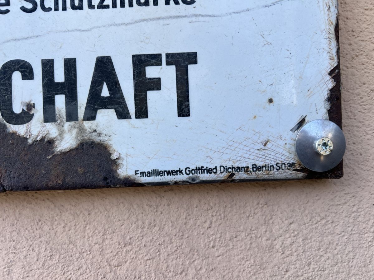 Ecriteaux: Emaille Reklameschild Email Mobiloel Gargoyle  – D'occasion à Mellingen par Oelquelle 2