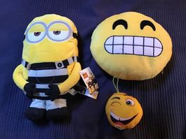 Minion & Emoji Plüschtier Set - Super Zustand!
