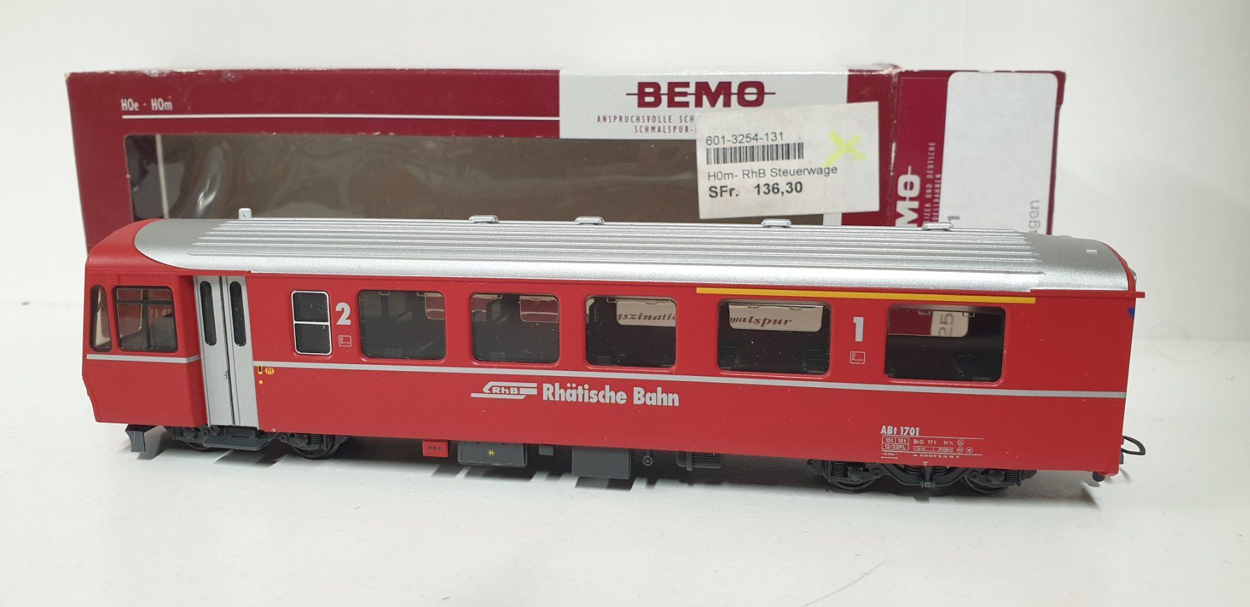 Bemo Modellini di ferrovie: Bemo RhB Arosa Steuerwagen 3254 131 – Nuovo (secondo la descrizione) da Geroldswil venduto da TopTrain54 3