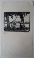 GABRIEL BELOT "LA ROULOTTE" Woodcut signé num. cachet rouge