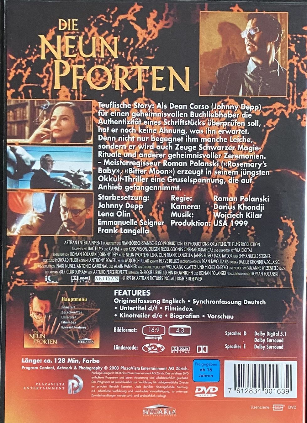 Tutti i DVDs: DVD  Johnny Depp  "Die neun Pforten" – Usato da Böckten venduto da Hansi36 2