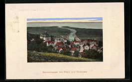 Walzenhausen, Ortsansicht mit Rhein und 