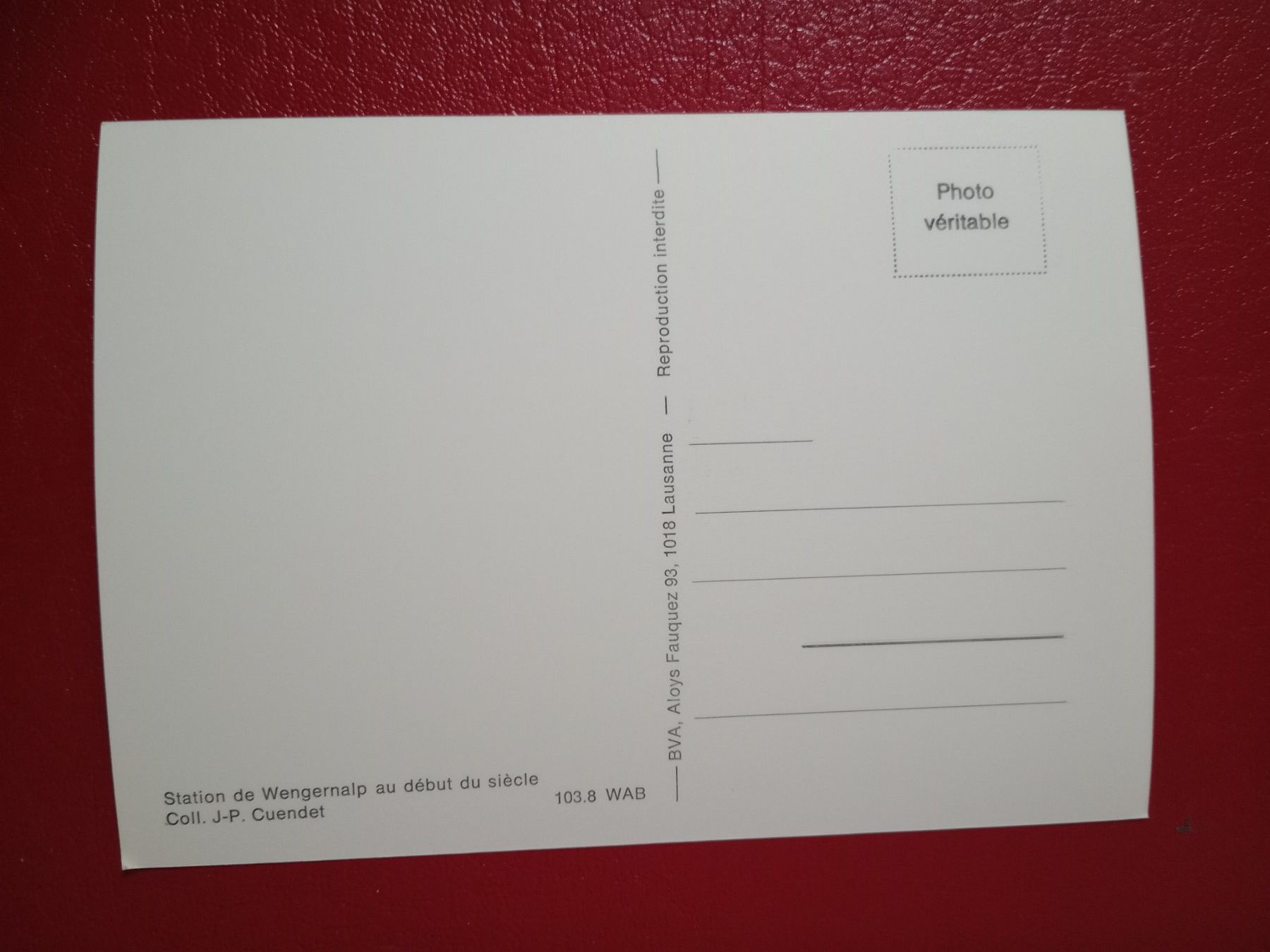 Cartoline postali: AK Repro Bahn WAB Wengernalp Station – Usato da Küttigen venduto da Melisch1000 1