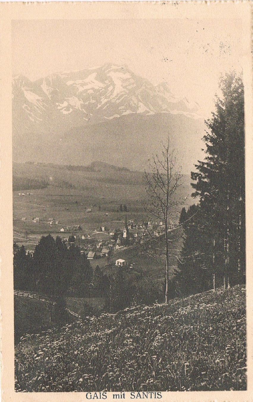 Cartoline postali: GAIS mit Säntis, sehr alte AK – Usato da Buchs AG venduto da Baerfisch
