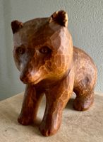 Holzbär geschnitzt Bär Holz vintage 10 cm