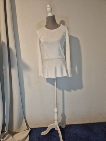 Langarmpulli Hallhuber weiss Grösse M neuwertig 