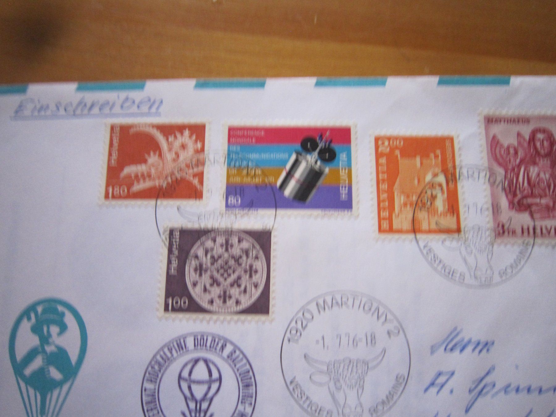 Tutti i francobolli: Ballonposto 1976 Stempel MARTIGNY – Usato da Giubiasco venduto da sal_9j6w 3