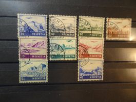 1941 SATZ LANDSCHAFTEN + FLUGZEUGE ALLE LINKSEITIG GESTEMPET