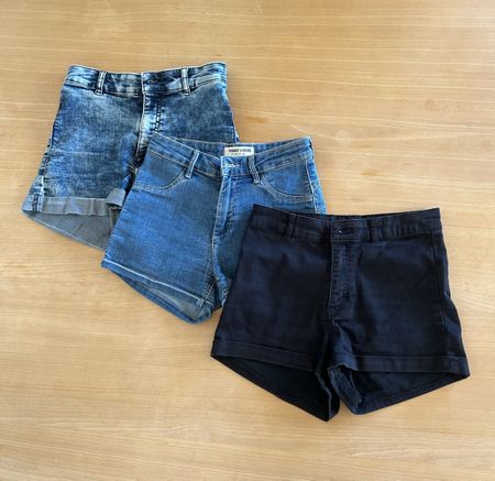 Lot de 3 shorts en jean taille haute (34)(36)