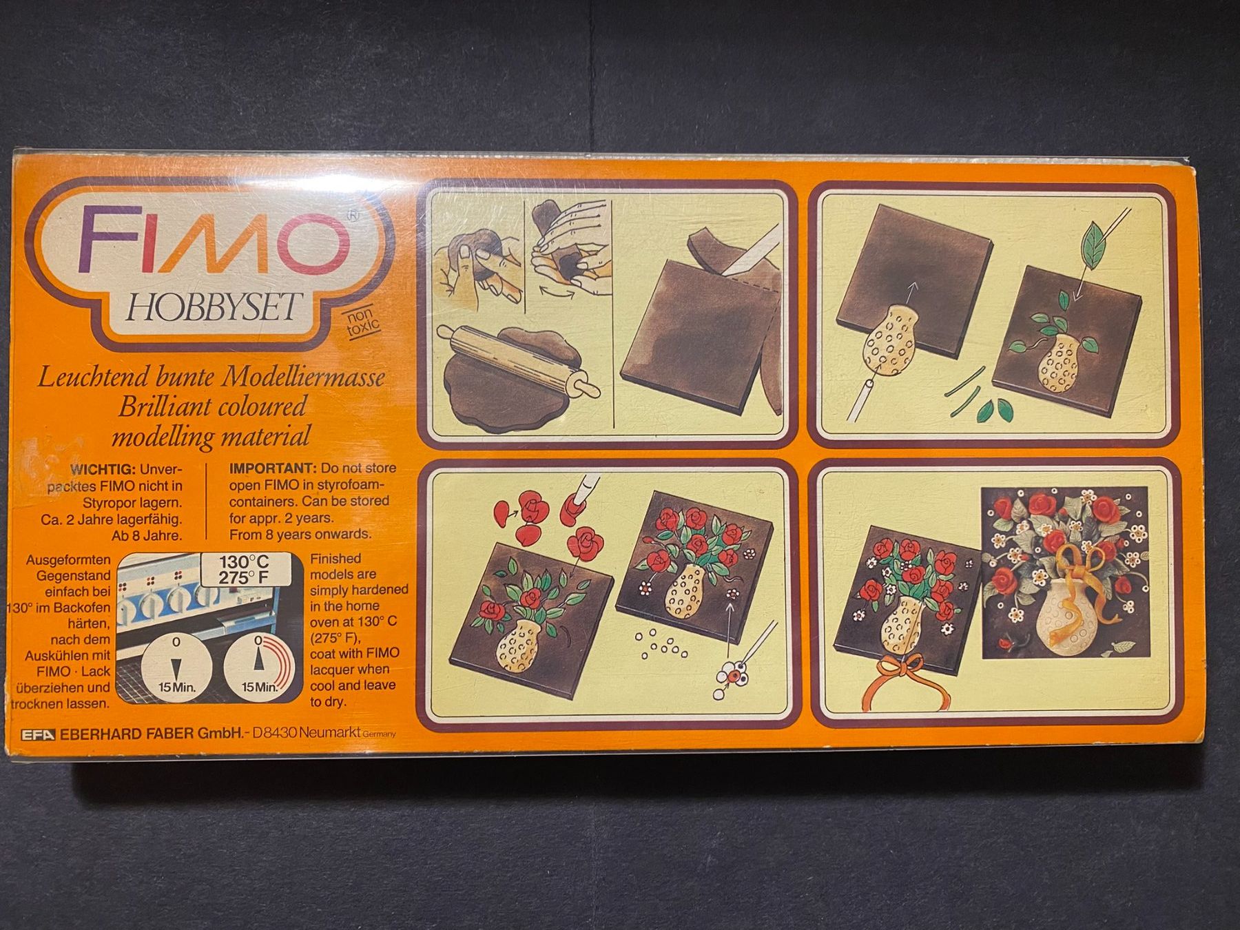 Materiale per modellare: FIMO Hobbyset Modelliermasse 8 Halbblöcke + Bilderrahmen – Nuovo e nell'imballaggio originale da Spiez venduto da Mlandcruiser 1