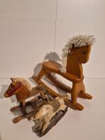 3 Holzpferde, Schaukelpferd, Herbstdeko, Stil