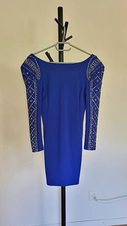 Royalblaues Kleid mit Pailletten Gr. XS (wie neu)