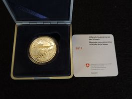 20 Fr. Silbermünze Pilatusbahn 2011, PP im Etui
