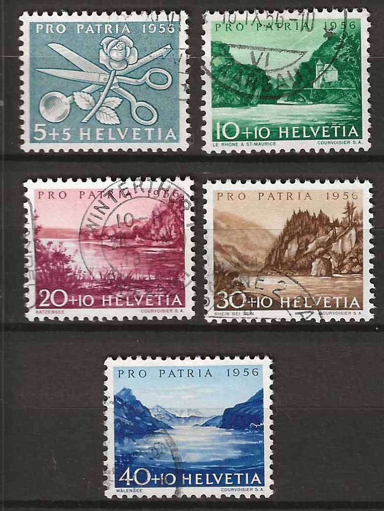 Alle Briefmarken: PP056 - Pro Patria 1956 obl. – Gebraucht aus Trélex von Phil_Albert
