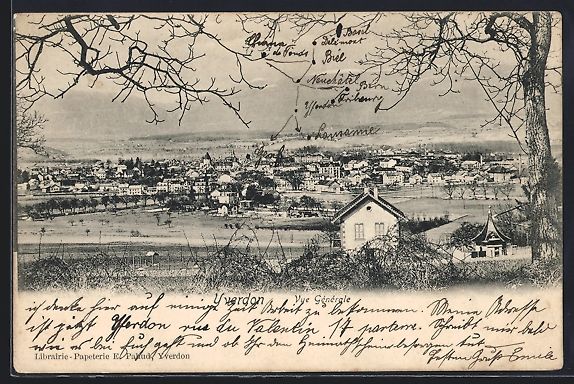 Ansichtskarten: AK Yverdon, Vue Générale, 1909 – Gebraucht aus Berlin von bartko-reher