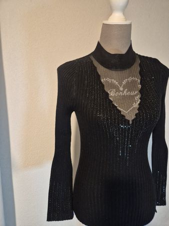 NEU Guess Damen Pullover schwarz mit Glitzer Grösse M neu