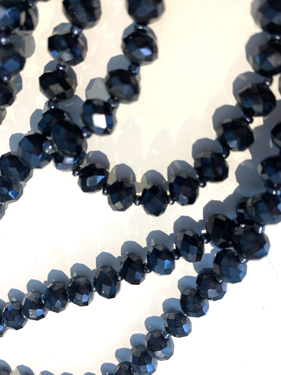 Catenine: Geschliffene Glasperlenkette schwarz – Nuovo (secondo la descrizione) da Hettlingen venduto da Timba02