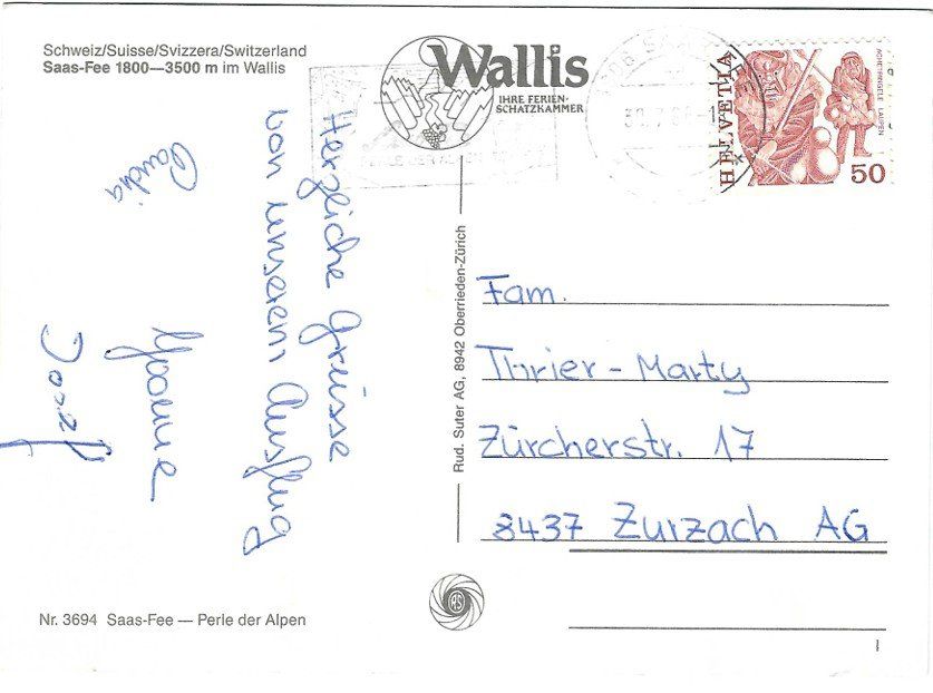 Cartoline postali: AK Saas-Fee, Wallis – Usato da Rheinfelden venduto da wil_m7gh 1