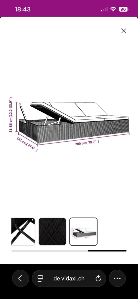 Vidaxl Liegen & Liegestühle: Lounge / Sonnenliege Rattan – Gebraucht aus Einsiedeln von fra_lrm7 3