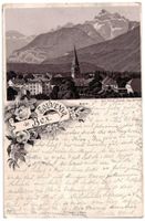 Souvenir de Bex, lithographie, circulée 1897