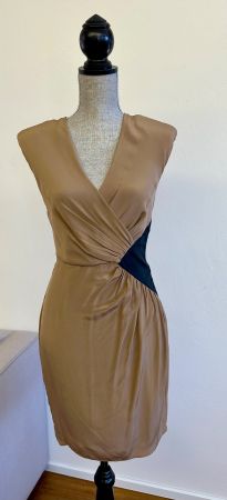 NWOT Whistles 100% Silk Camel Mini Dress UK8/EU36