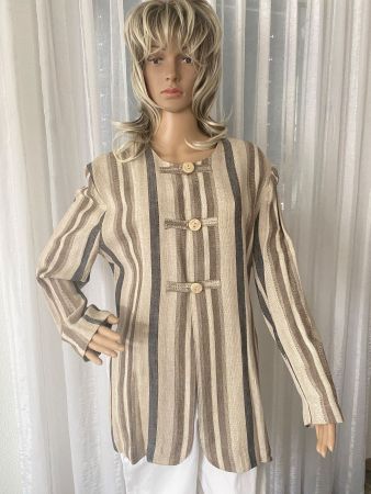 perfekter Auftritt - spezielle 40% Leinen Jacke, beige, M