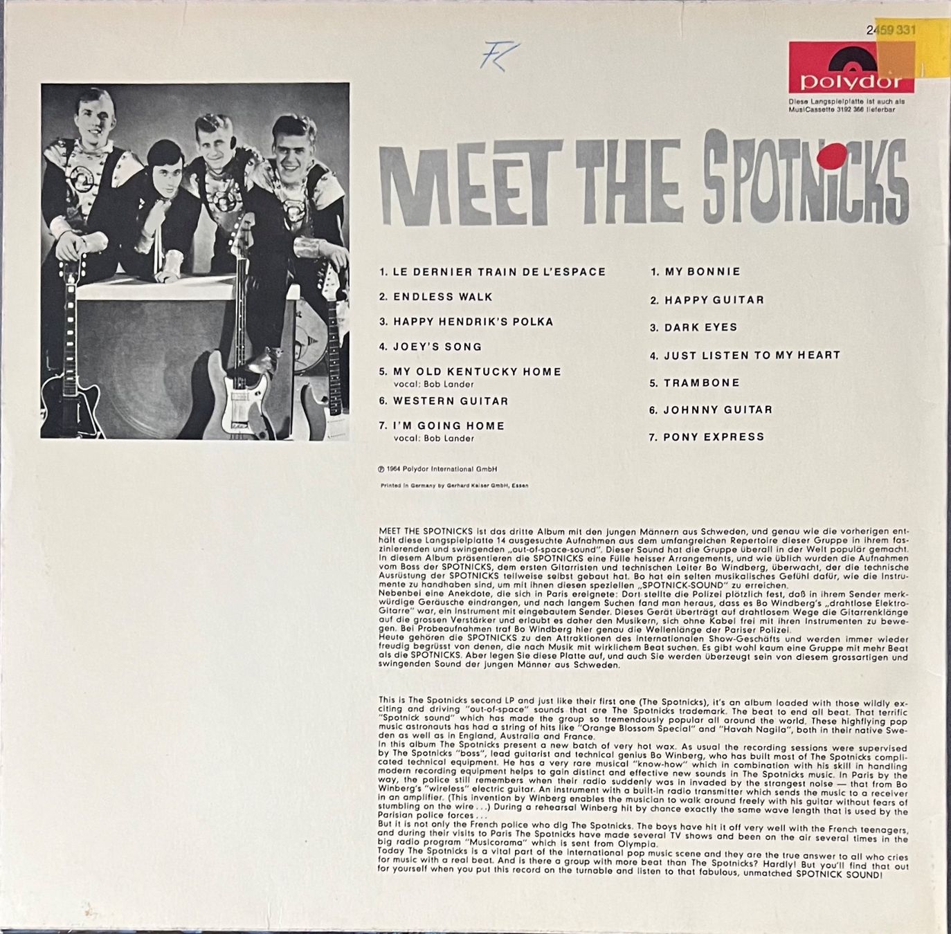 Dischi in vinile: MEET THE SPOTNICKS - Vinyl LP – Usato da Horw venduto da Belowzero0 1