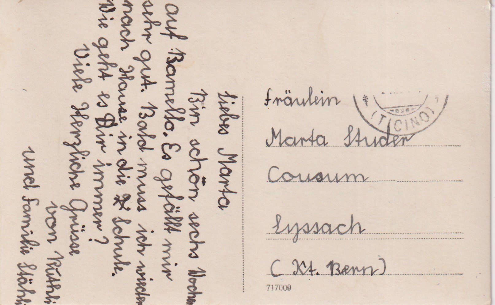 Cartoline postali: AK Contone - panorama , anni '30 – Usato da Riva San Vitale venduto da MAR-NAPO 1