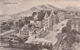 Goldau-Hotel Rigi-Zug mit Dampflock