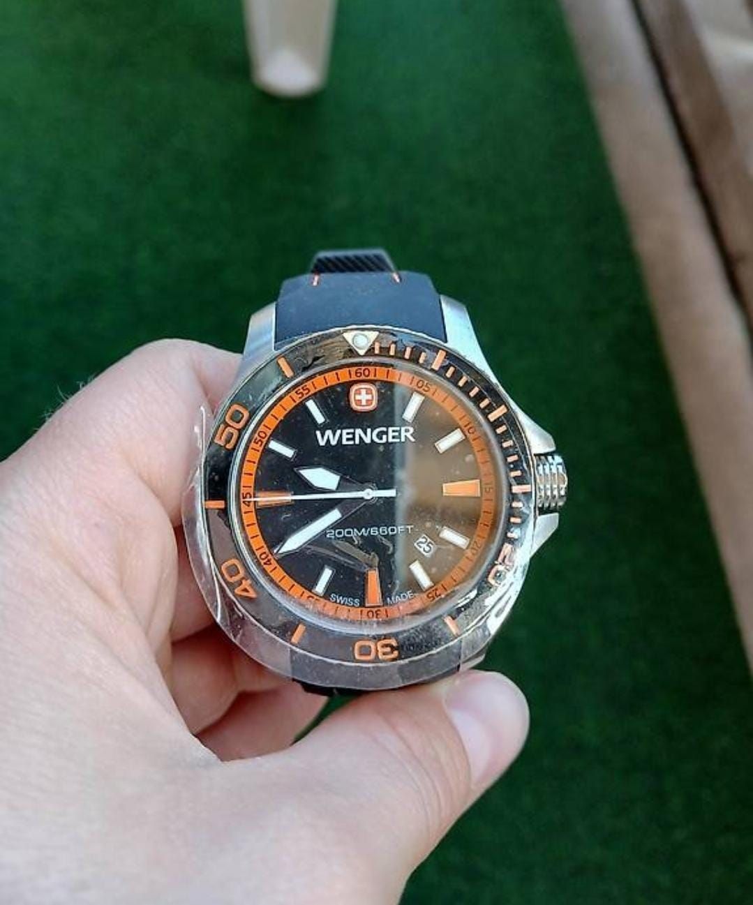 Wenger Orologi: Wenger Armbanduhr schwarz orange  – Nuovo (secondo la descrizione) da Tschingel venduto da Olivia.S 1