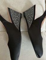Nachtblau Slingpumps mit Strass, Absatz 6,8 Grösse 41, neu!