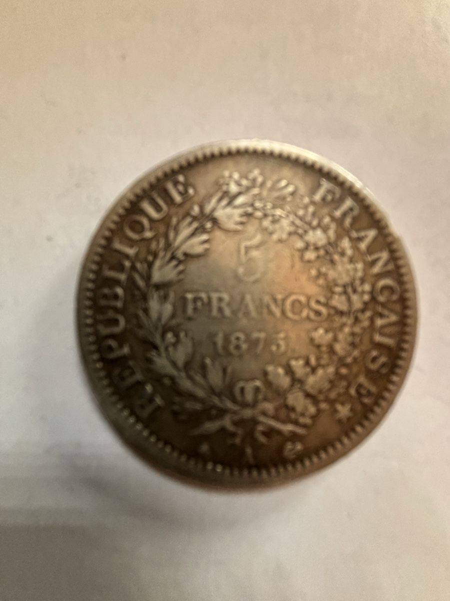 Alle Münzen: Münze 5 Francs 1875 – Gebraucht aus Uesslingen von Parma5