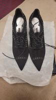 Giorgio Armani Escarpins à lacets en daim noir, taille 39.5