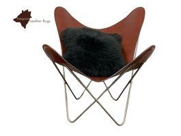 Lammfell Kissenbezug 50 x 50 cm Black