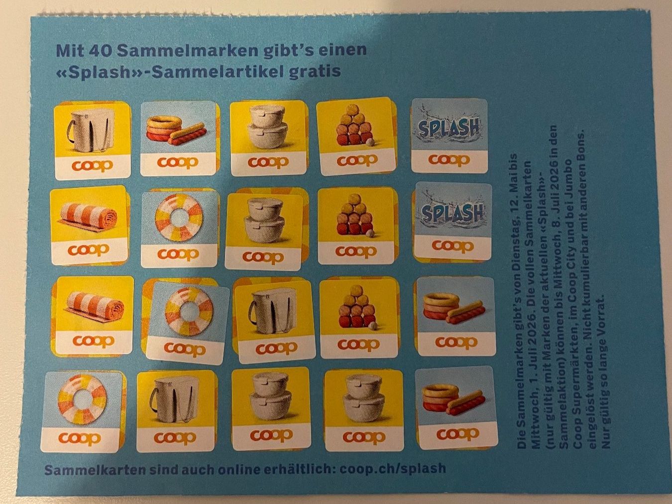Coop Timbres & points: Coop Sammelkarten SPLASH – Neuf avec emballage d'origine à Zug par Cry71