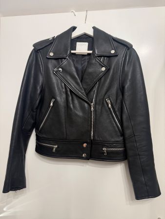 Sandro Paris Lederjacke, schwarz, Gr. 38 neu