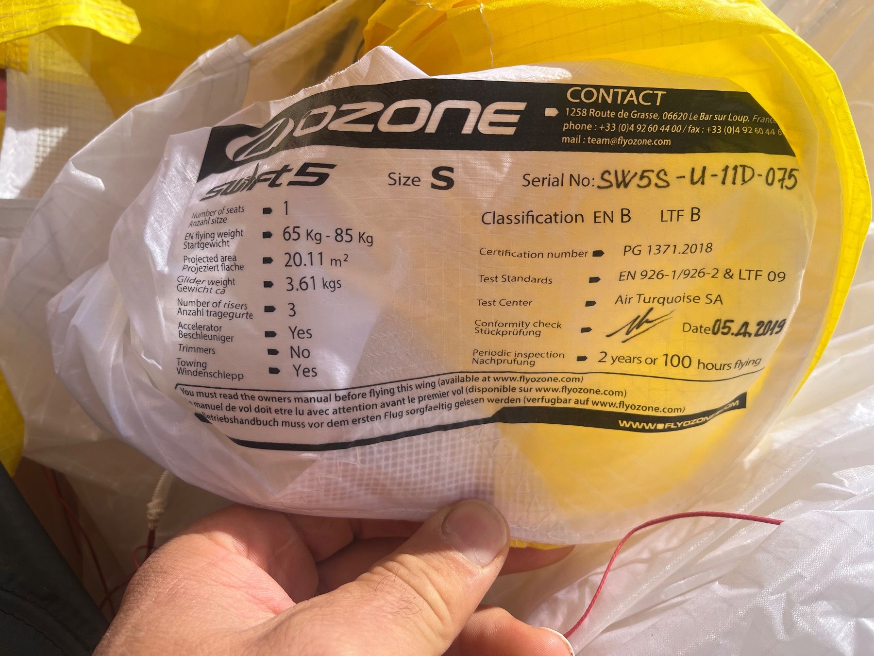 Ozone Flug- & Drachensport: Ozone Swift 5 Gleitschirm Grösse S – Gebraucht aus Felsberg von martin0112 2